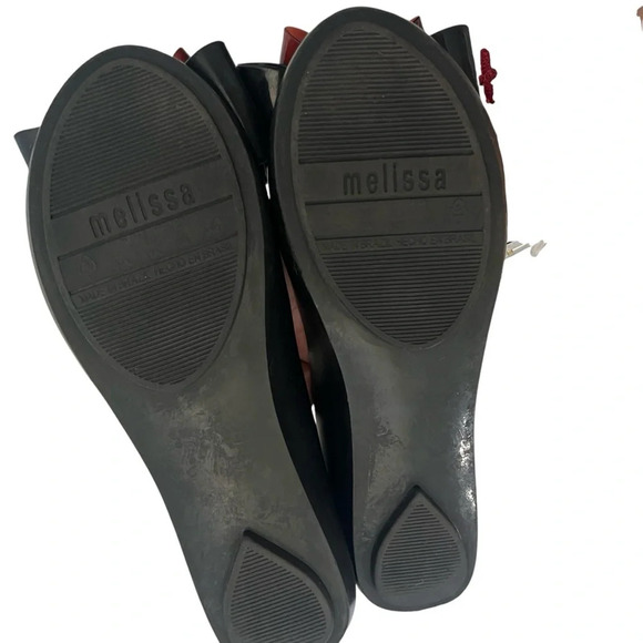 Melissa Black Ultragirl Triple Bow 20 Flats Tortoise Size 6 - Picture 6 of 7